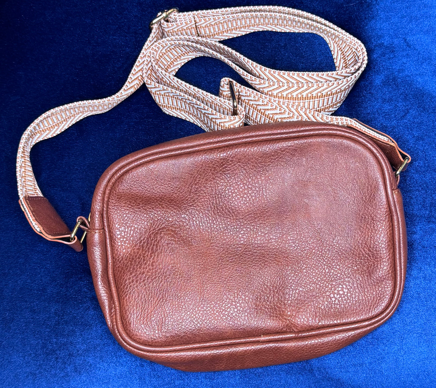 Chestnut Quilted Faux Leather Crossbody