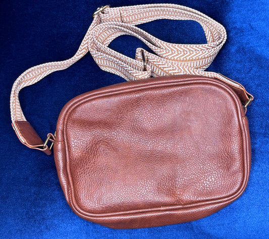 Chestnut Quilted Faux Leather Crossbody