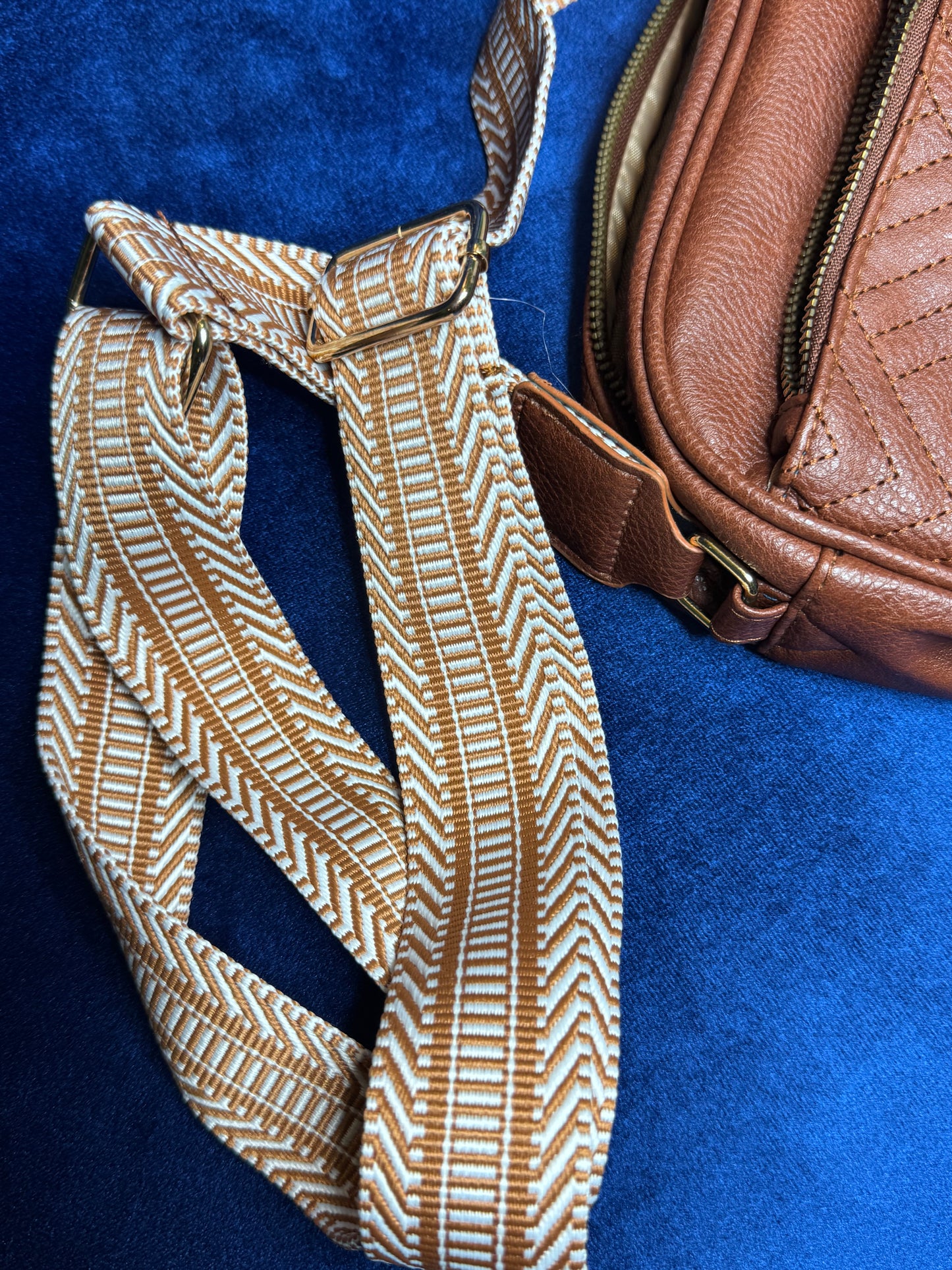 Chestnut Quilted Faux Leather Crossbody