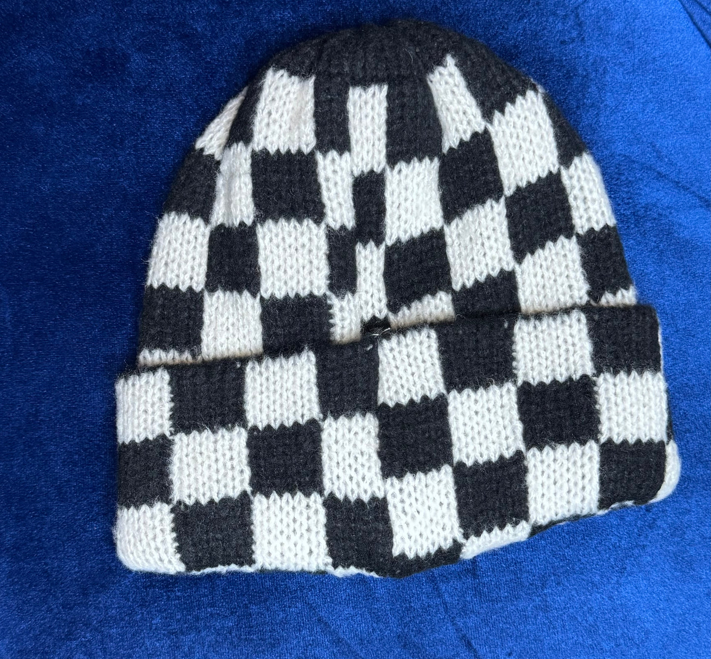 Black Checkered Beanie