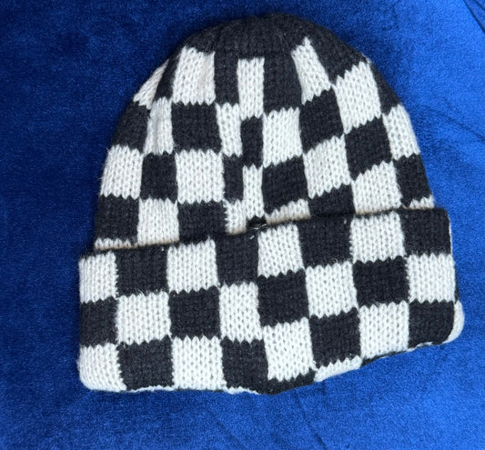 Black Checkered Beanie