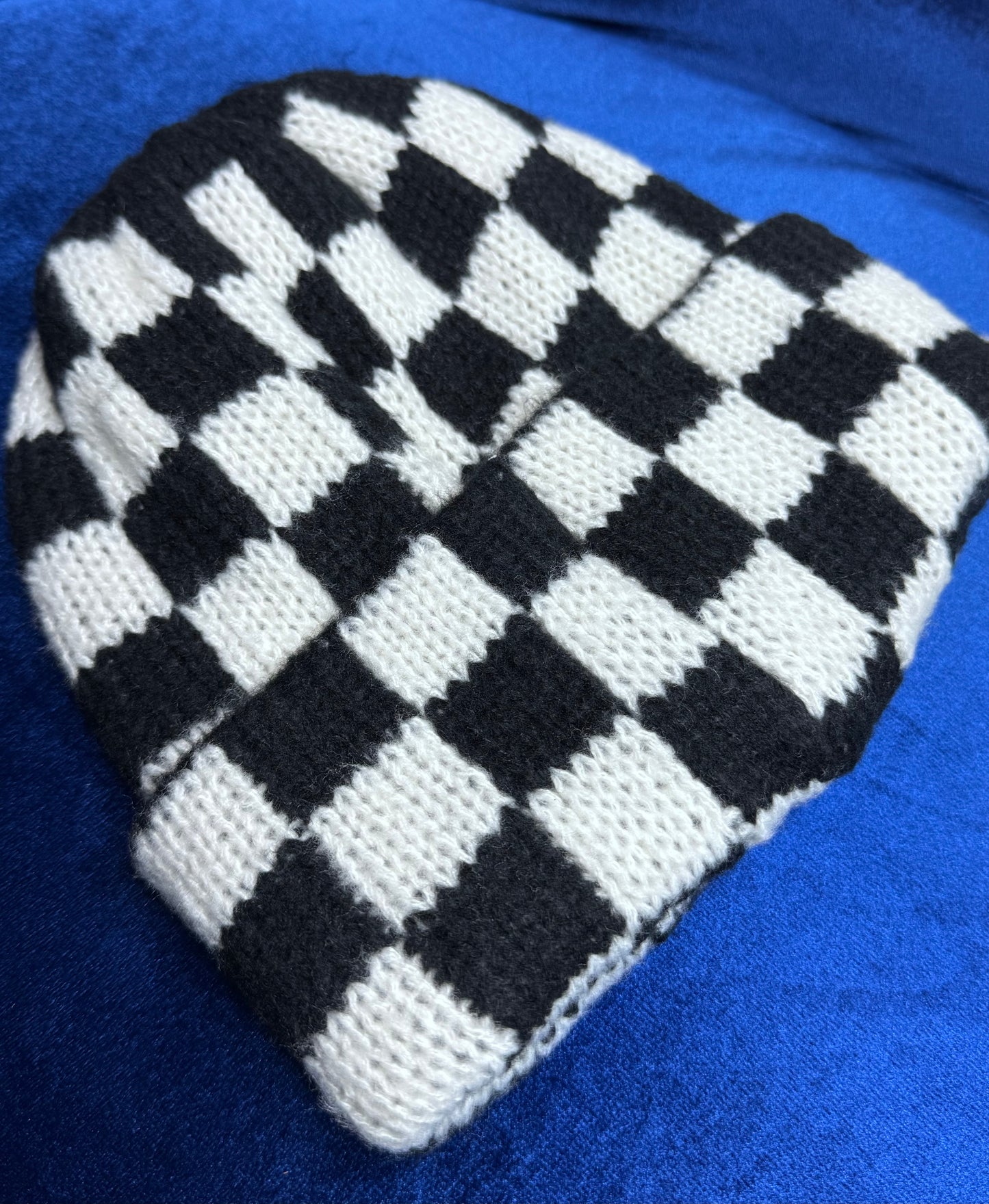 Black Checkered Beanie