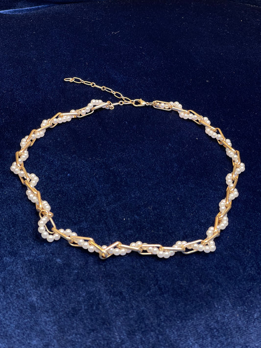 Pearl & Paperclip Chain Necklace