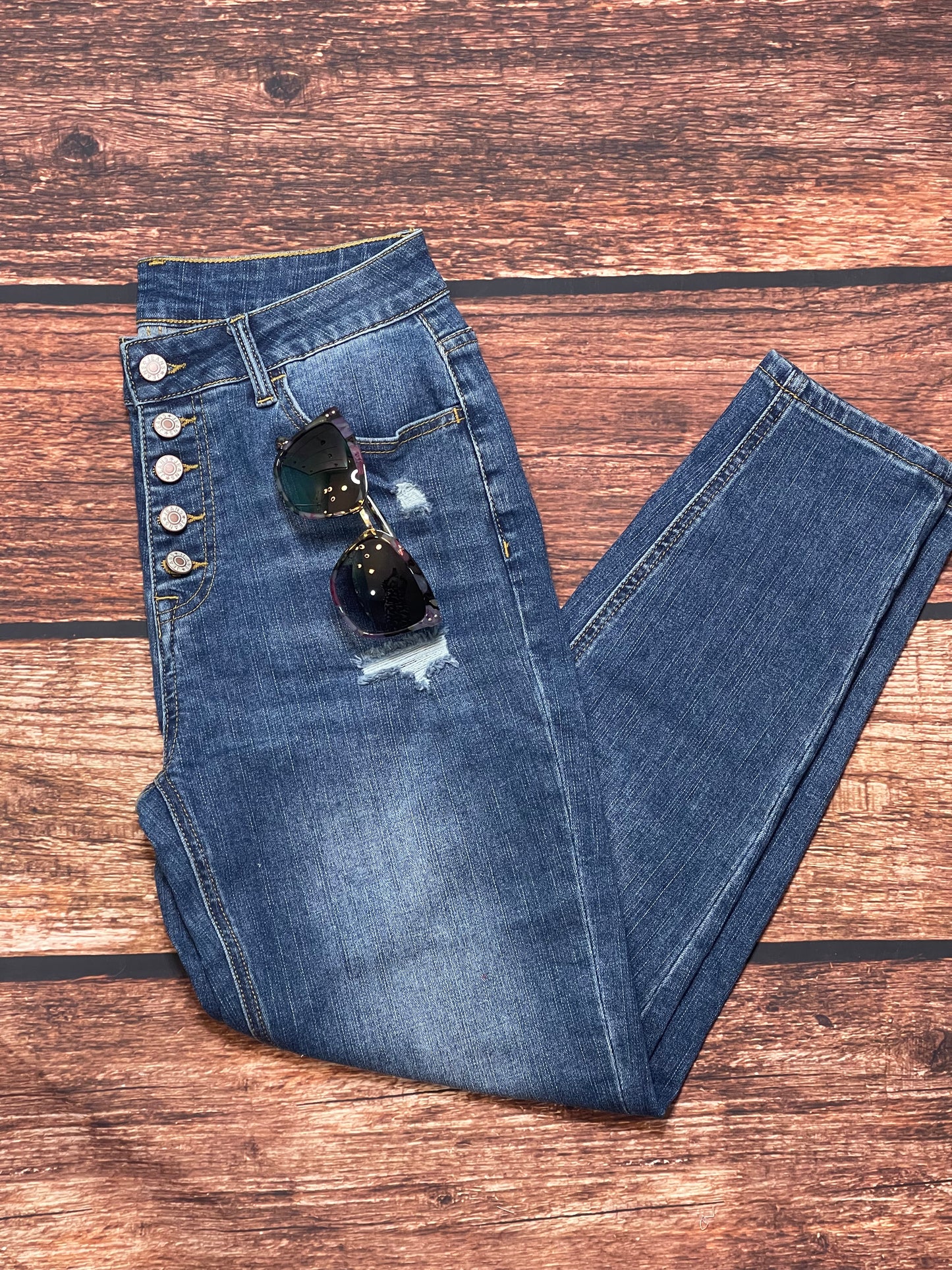 Blue High Waist Skinny Jeans