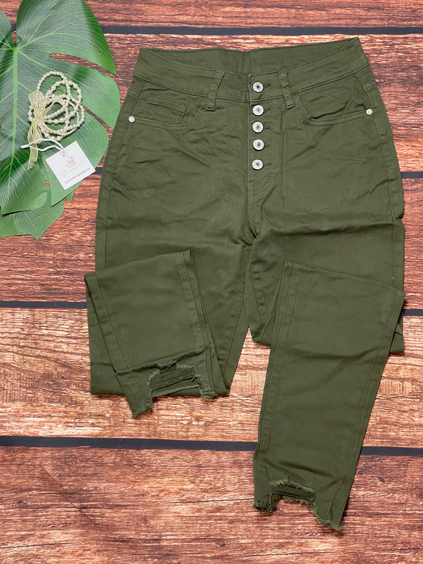 Green High Waist Jeans
