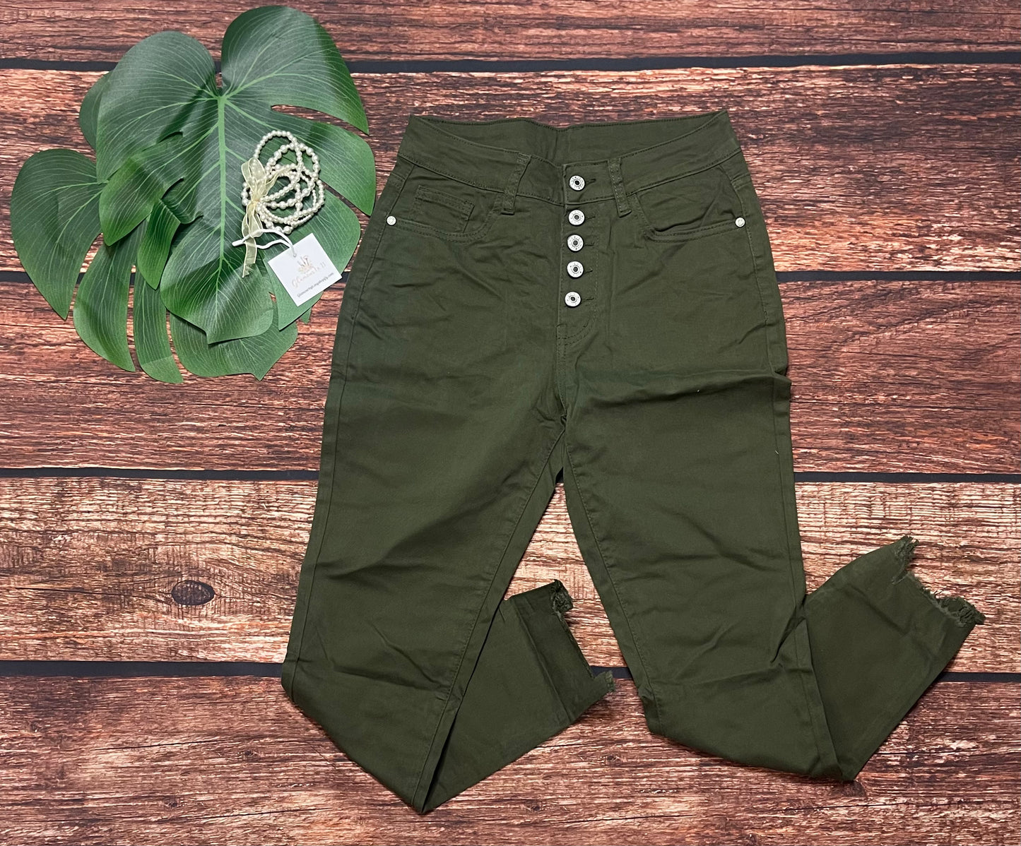 Green High Waist Jeans