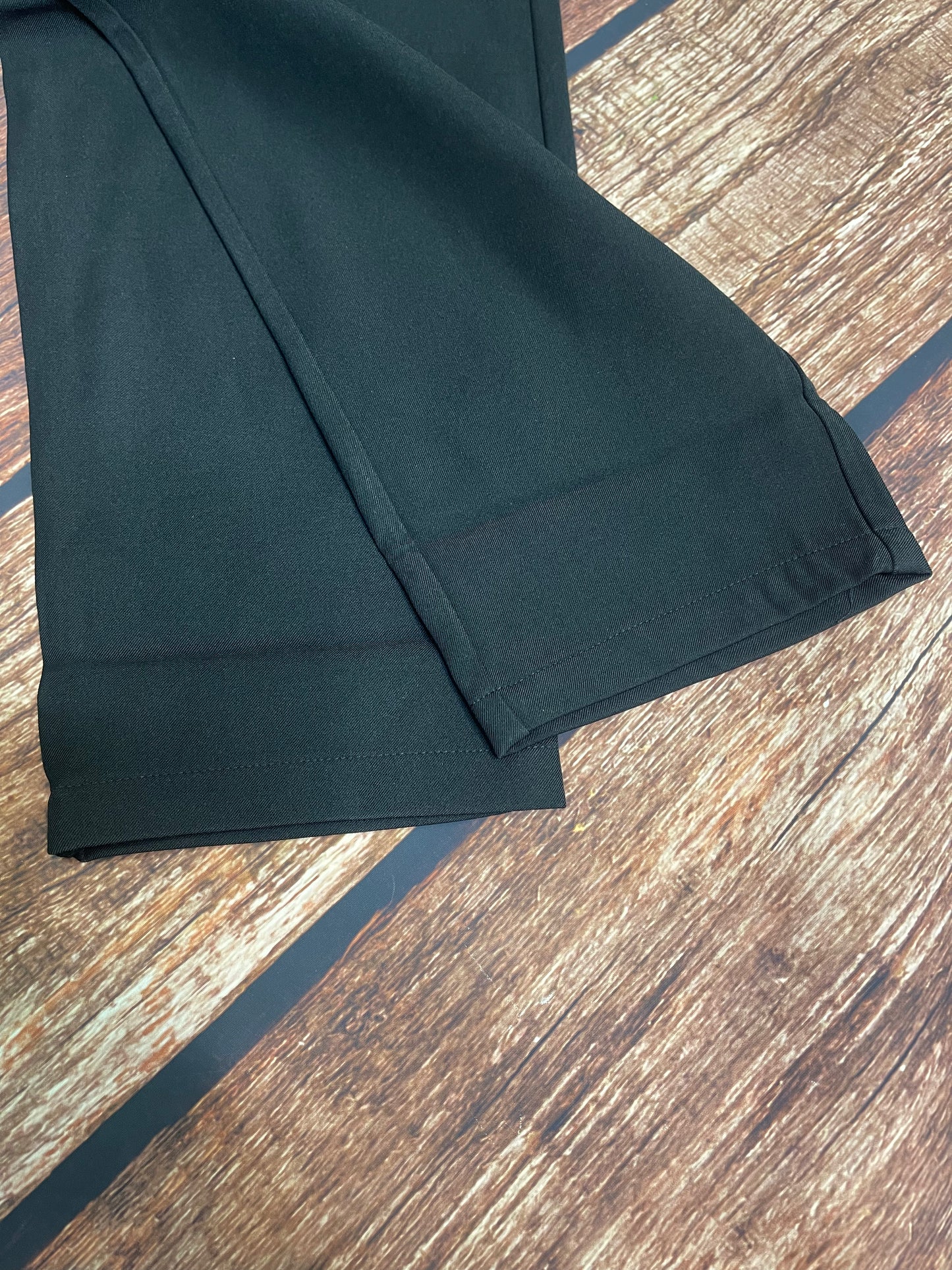 Black Double Breasted Pleated Cropped Pants