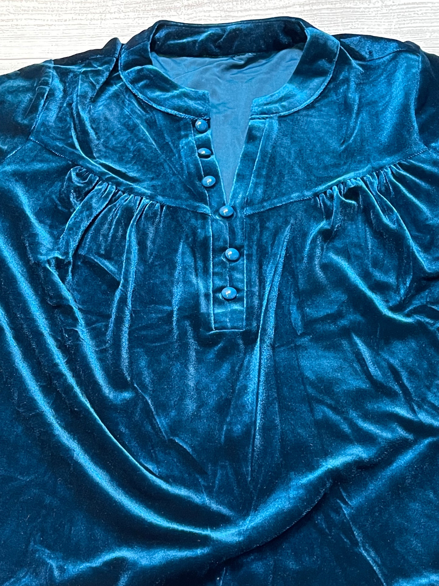 Skobeloff Lantern Sleeve Velvet Top