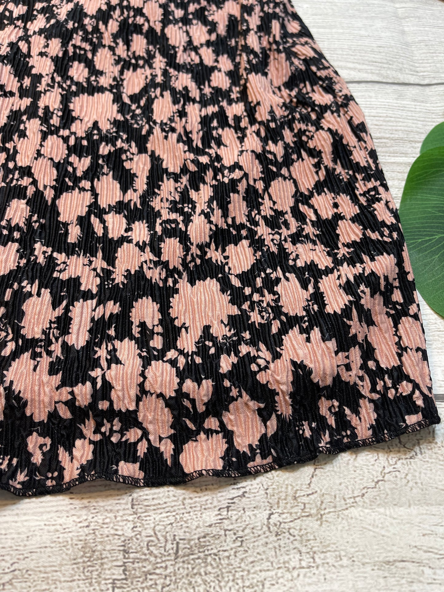 Black Lace-up Floral Dress