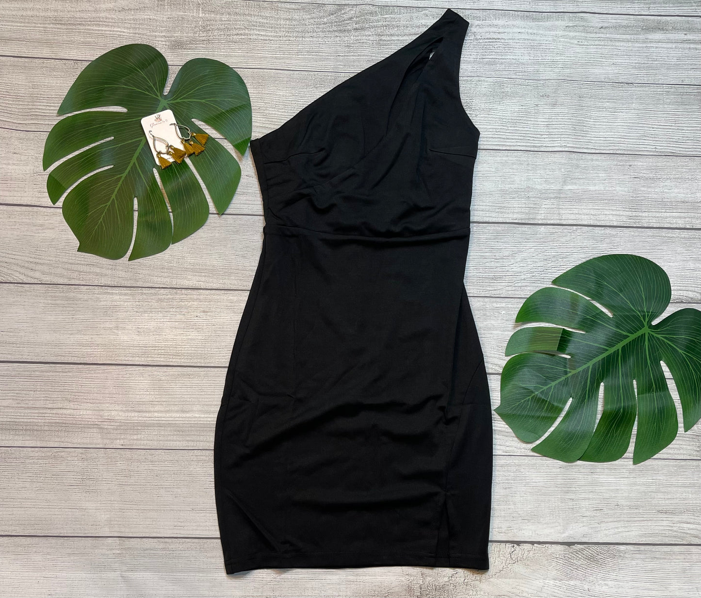 Black One-shoulder Mini Dress