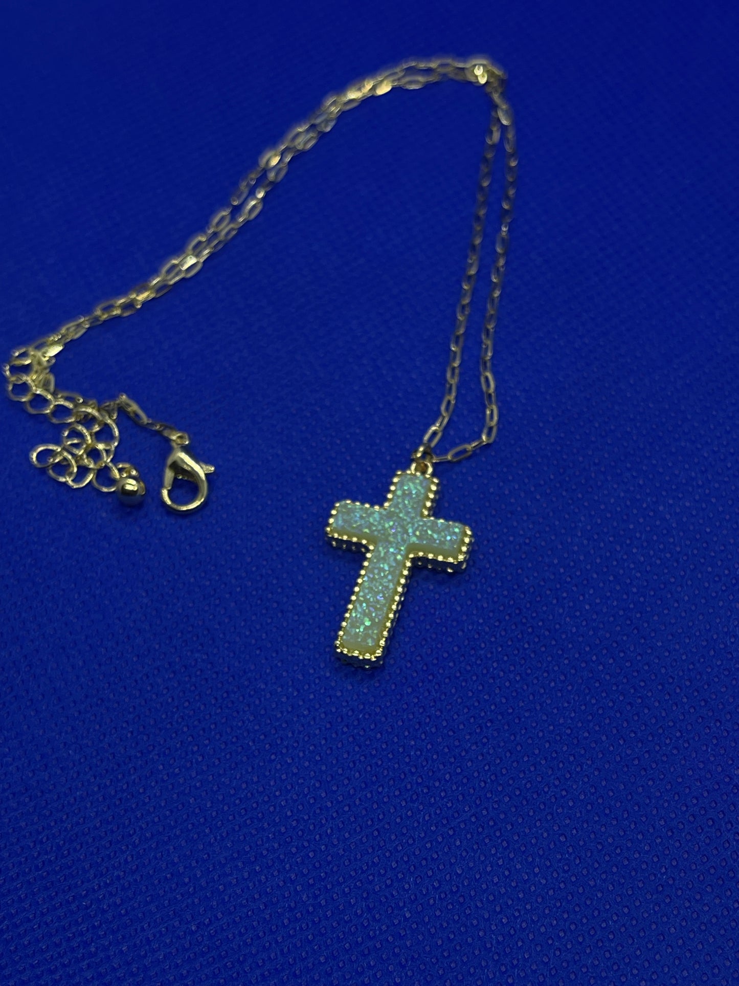 Stone Cross Pendant Necklace