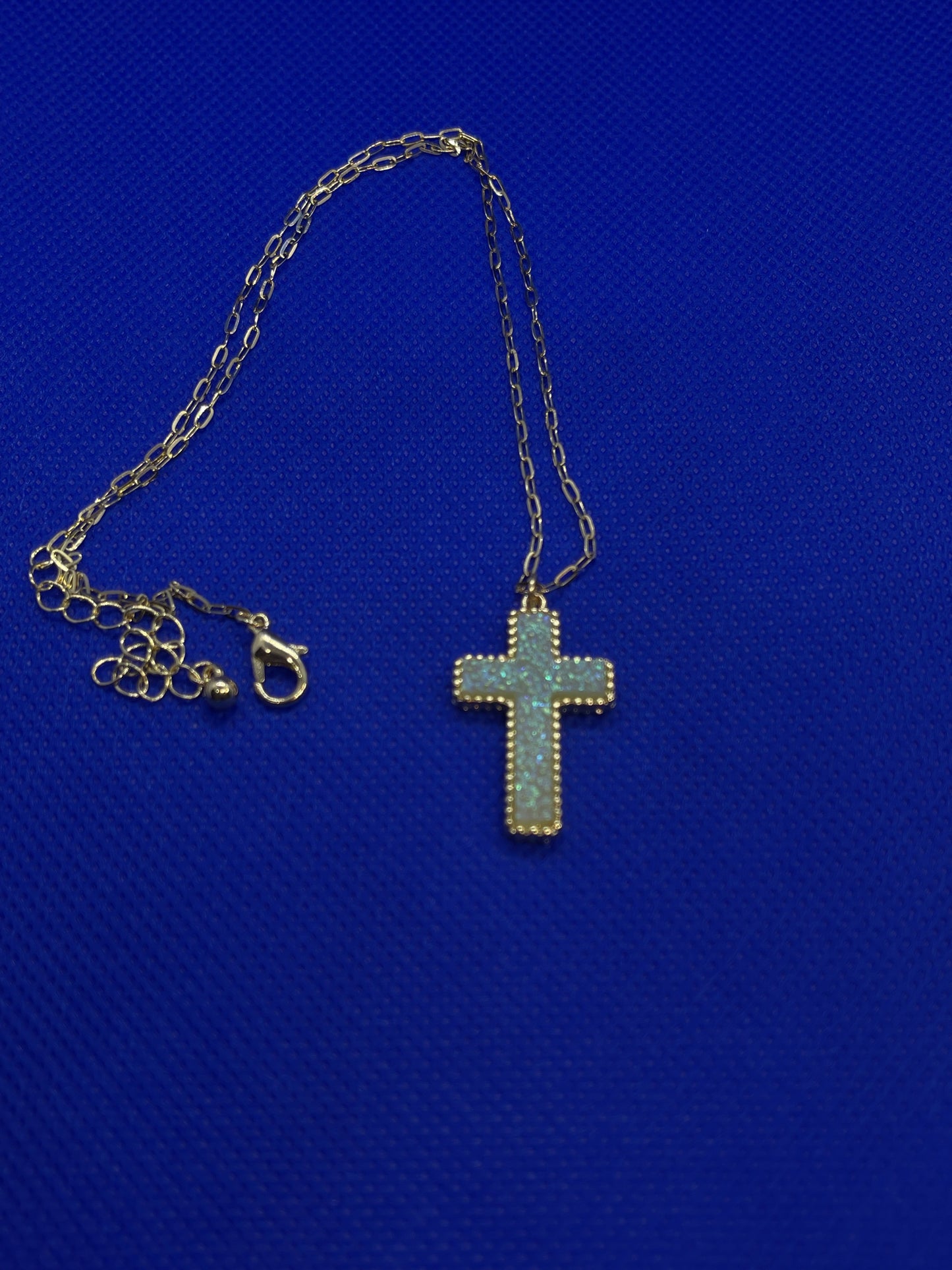 Stone Cross Pendant Necklace