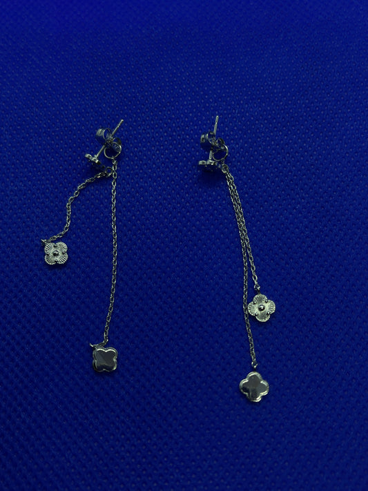 Clover Charm Chain Dangle Earrings