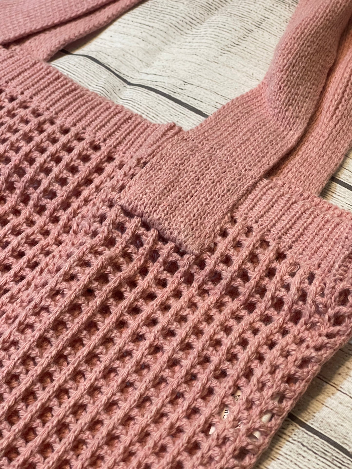 Knit Crochet Tote Bag