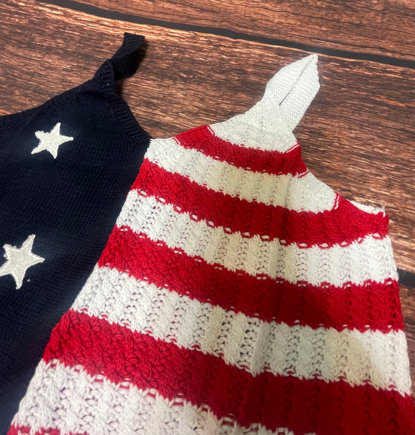 American Flag Pattern Knitted Tank