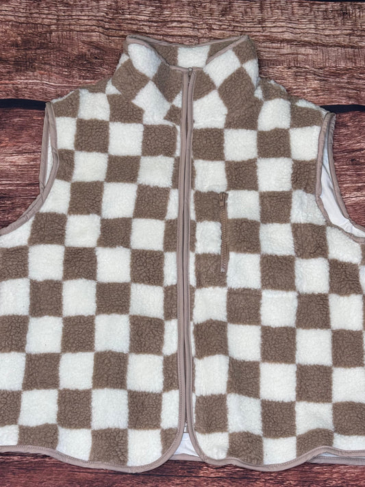 Khaki Checkered Vest