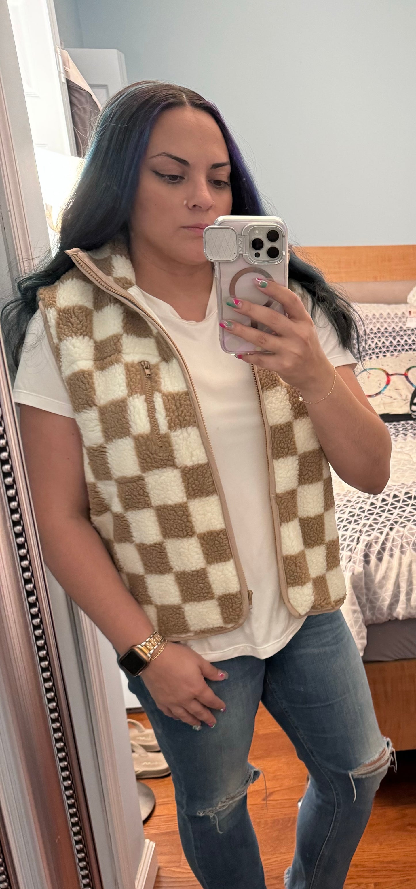 Khaki Checkered Vest