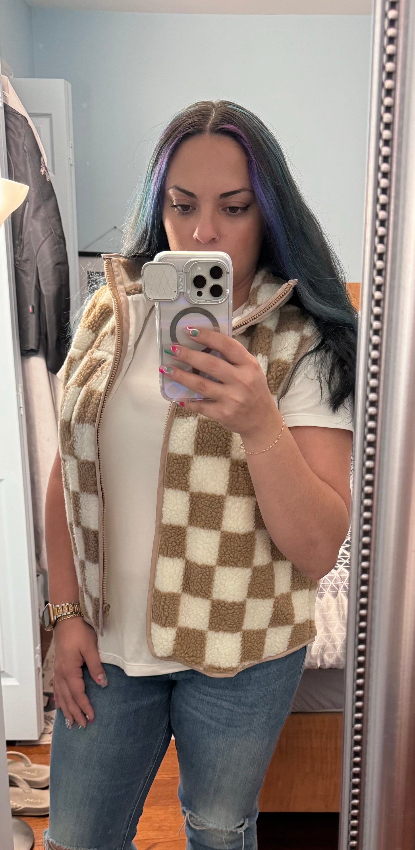 Khaki Checkered Vest