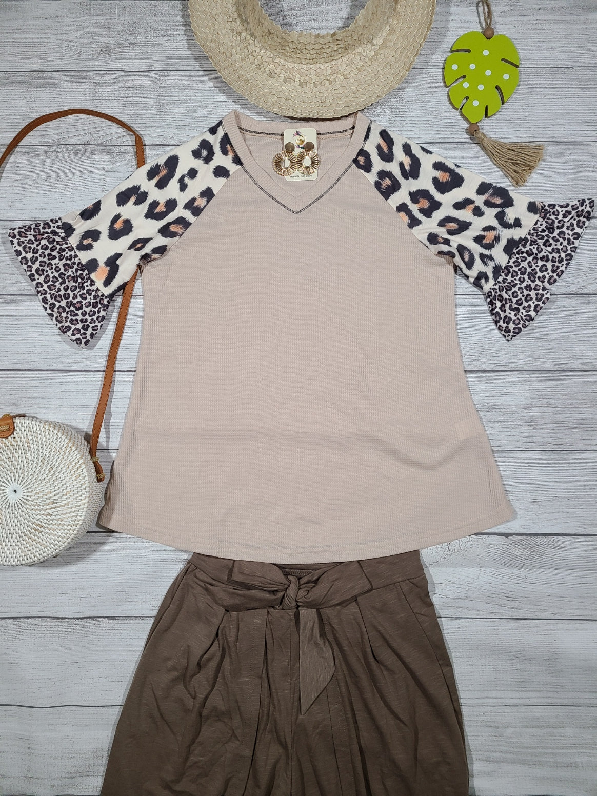 Serengeti Leopard Waffle Knit Top